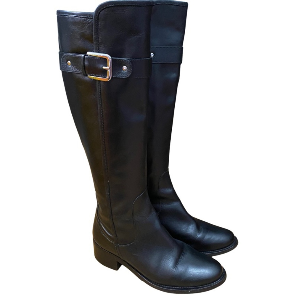 💗Cole Haan Leather Low Stacked Heel Tall (17”) Boot w/ hidden zipper, 1.5” Heel - Picture 2 of 12